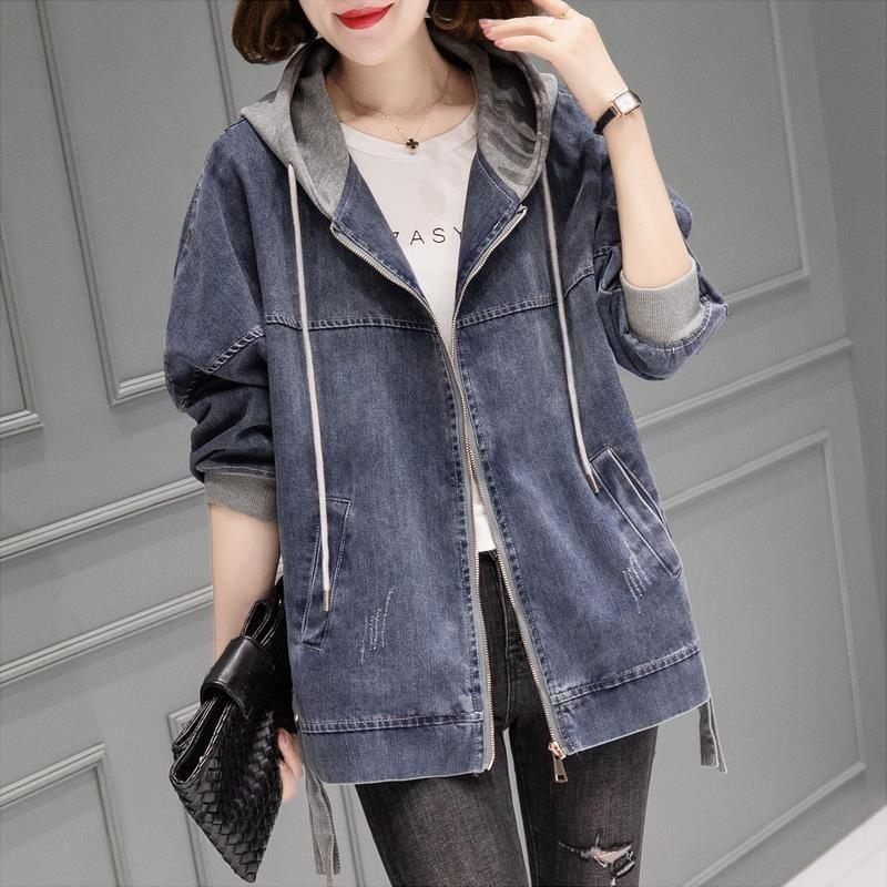 Women's Spring and Autumn Fashion Jeans Jacket Spring and Autumn  Casual Short-size Baseball Jacket