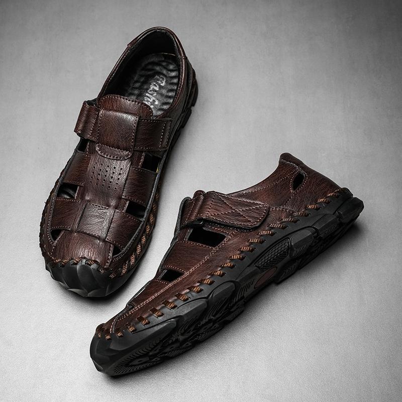 Sandali da uomo in vera pelle Sandali sportivi da esterno Scarpe casual Estate