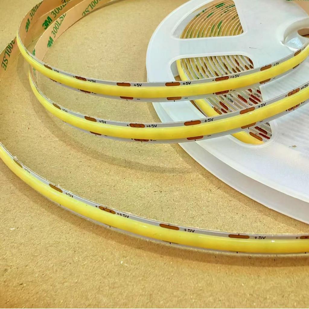 5V Energy-Saving COB Light Strip, Self-Adhesive, High Brightness LED for TV Background and Atmosphere.