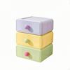 3 Pieces Desktop Drawer Storage Box Round Knob Handle Stackable Desk Organizer Rounded Edges