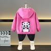 Spring and Autumn Girls Long Sleeved Zippered Cartoon Dinosaur Hooded Windproof Coat Top Children's Wear Jacket Baseball Jacket Models Boys and Girls