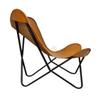 Handmade Buffalo Leather Butterfly Chair, Rustic Accent Seating
