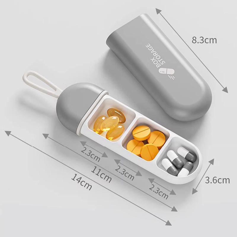 3-Fächer Pillendose Täglicher Pillenorganisator Tragbarer Medikamentenbehälter Reise-Pillenhalter für die Tasche Feuchtigkeitsdichte Pillendose