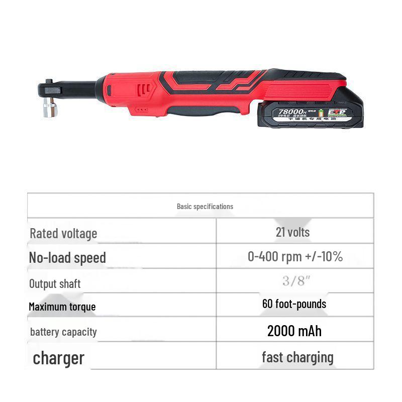 90° Electric Ratchet Wrench with Lithium Battery