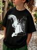 Summer Boys Girl T Shirt Kids Baby Youth Unisex Unisex Tee Oversize Japanese Anime TShirt Y2K Kawaii Angel Wing Graphic Tee Fashion