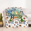 Soccer Fun Bluey Customize Text Blanket Gift Personalized Blanket Ultra-Soft Great for Living Room Bed Livingroom Nap Ideal for All Seasons
