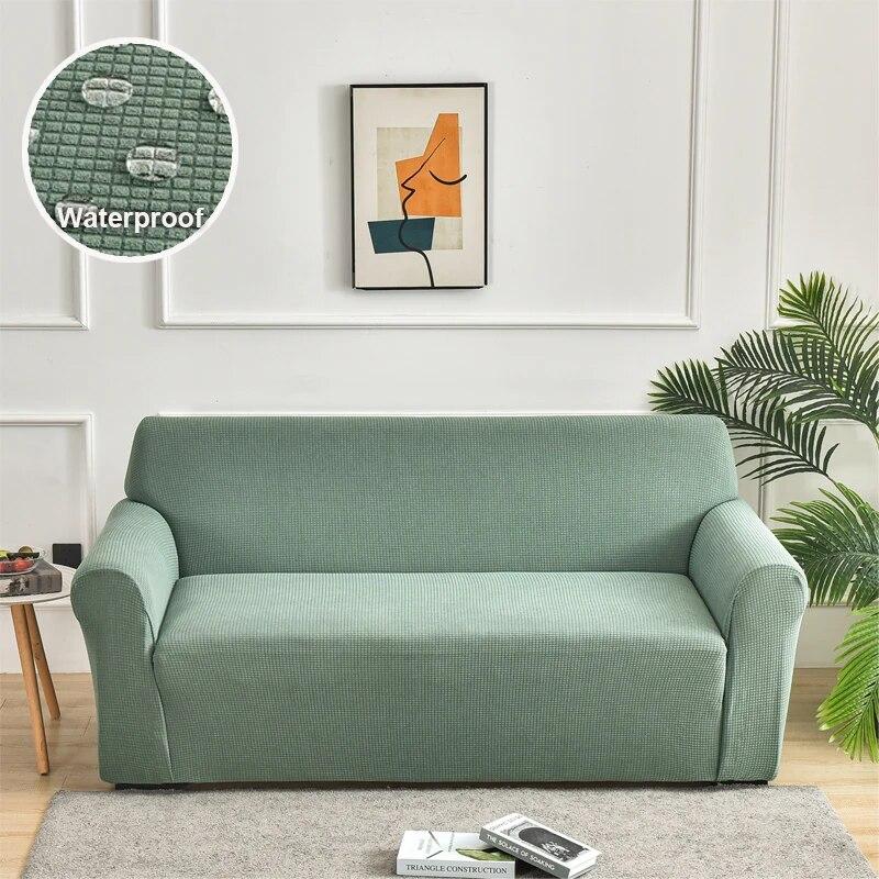 Waterproof Jacquard Sofa Cover Elastic Sofa Slipcover For Kids Pets Sofa Cushion Cover L Shaped Combination Chaise 1/2/3/4 Seats