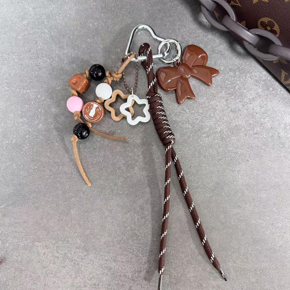 Creative Miu Bag Charm: Woven Nylon Rope Keychain & Bracelet