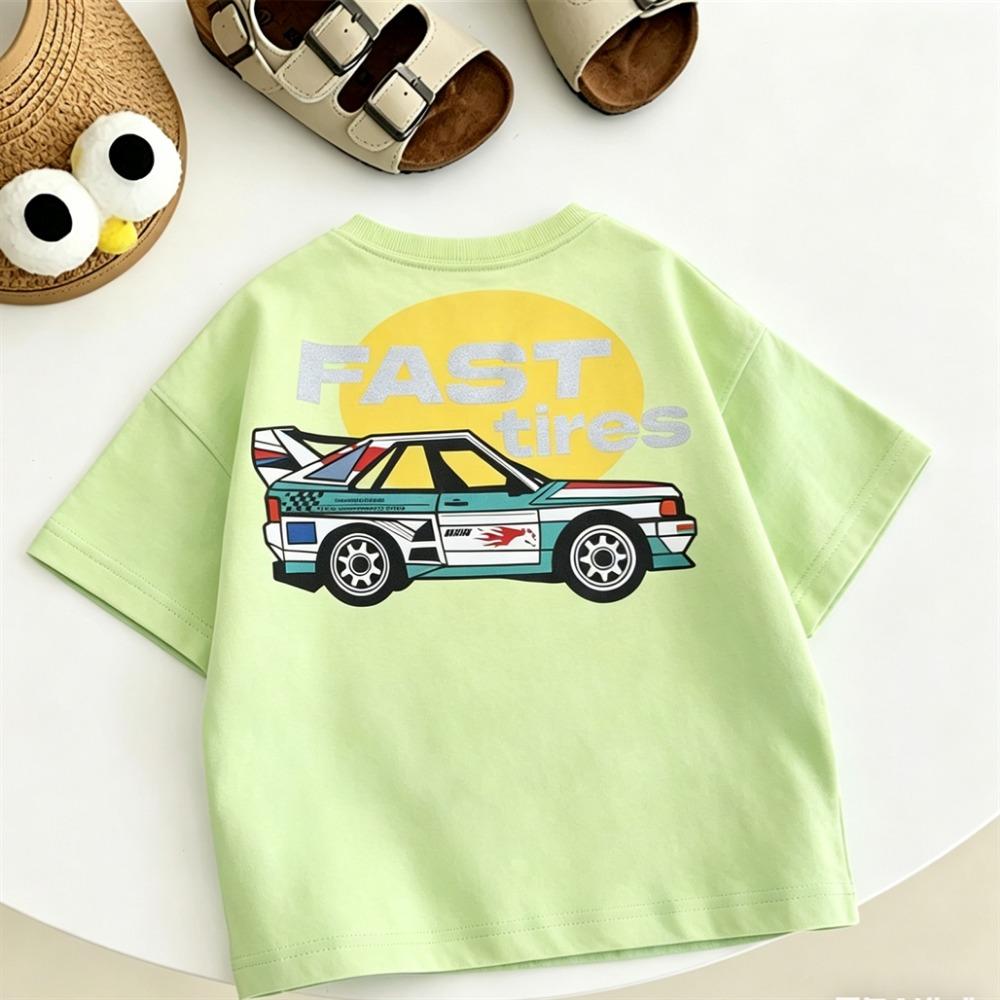 Round Neck Tops Clothing New Child's Summer Clothes Thin Lovely Short Sleeve For Toddler Fashion Simple TShirt