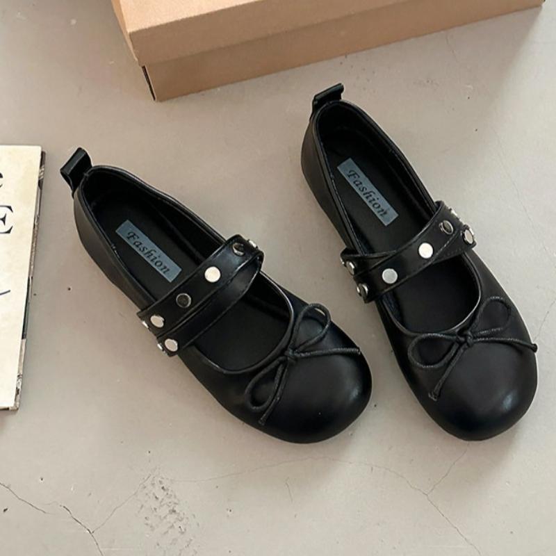 New Spring Butterfly-knot Women Ballet Flats Concise Round Toe Shallow Shoes Laides Comfort Soft Sole Dress Mary Jane Shoes