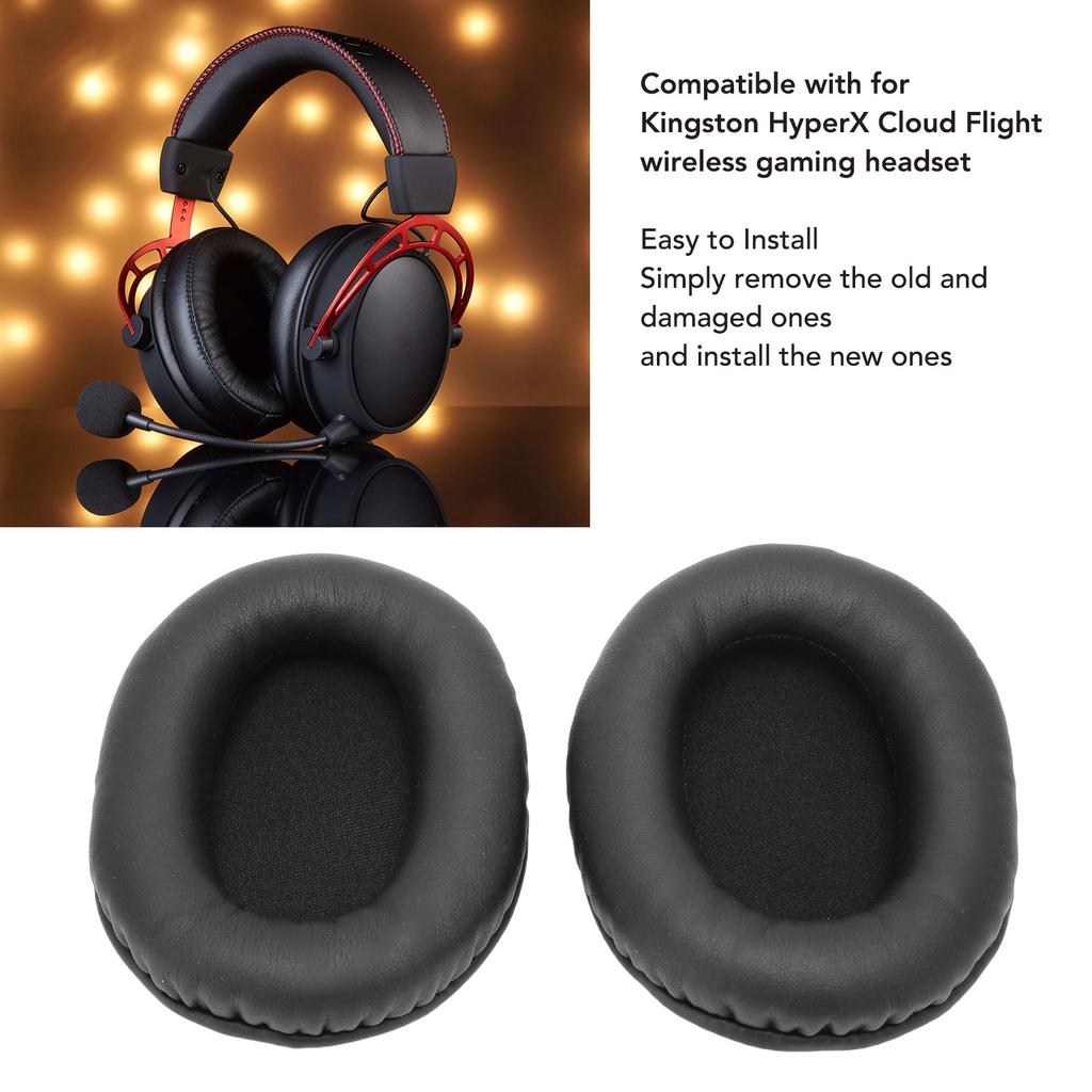 Headphone Ear Pads Soft Breathable Replacement Headset Ear Cushions for Kingston HyperX Cloud Flight