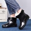 Thick-soled wear-resistant solid color men's lightweight high-top men's warm high-top waterproof mid-high non-slip rain boots thick model