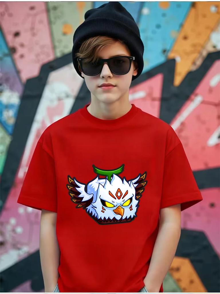 Happy Fruit Box Kids Short Sleeve T Shirt Summer Cute Cartoon Crewneck Boys Girls Age 3-14