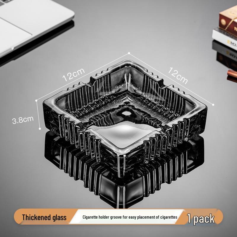 Crystal Glass Ashtray: Elegant, Fly-Repellent Design for Home or Office