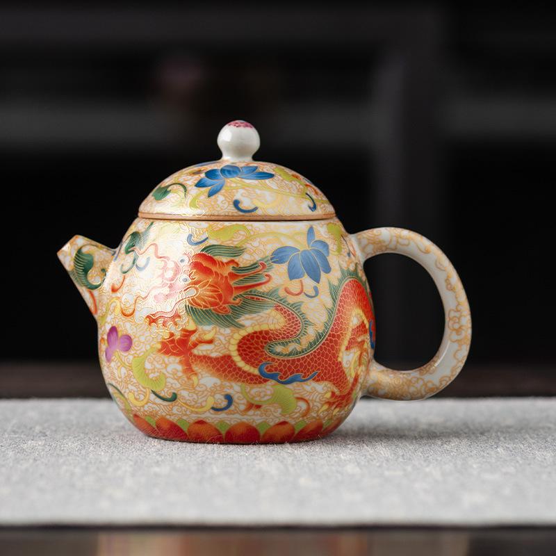 Fioletowy Czajnik z Gliny Słynny Ręcznie Robiony Filtr z Otworami Kulkowymi Czajnik do Herbaty Xishi Chiński Autentyczny Zestaw do Herbaty Czajnik Dostosowane Prezenty