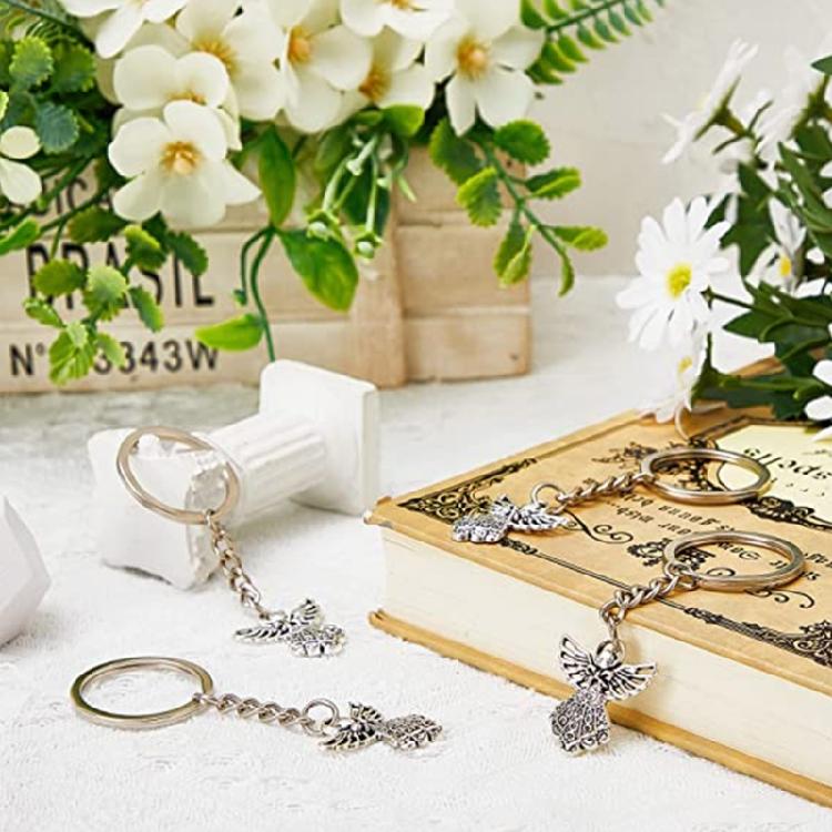 30Pcs/set Novel Fashion Angel Keyrings Alloy Pendant Wedding Birthday Party Gift