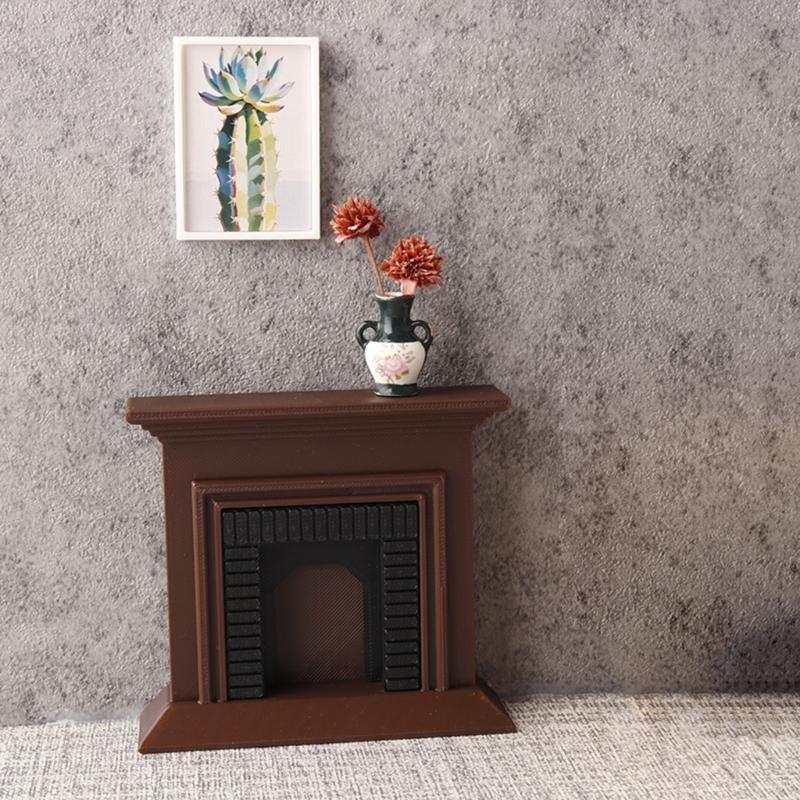 Fireplaces Miniature Display for 1:12 Scale Dollhouses, Perfect for Role Play and Display Realistic Furniture