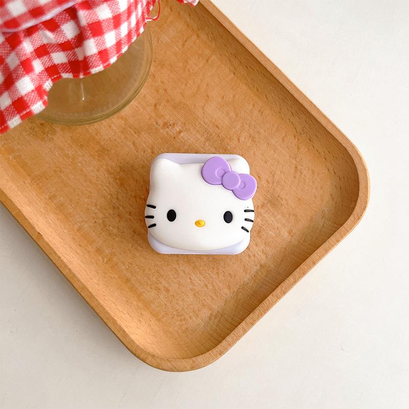 Cartoon Cat Flip Mirror Mobile Phone Airbag Bracket Back Sticker Retractable Drama Desktop Bracket Portable