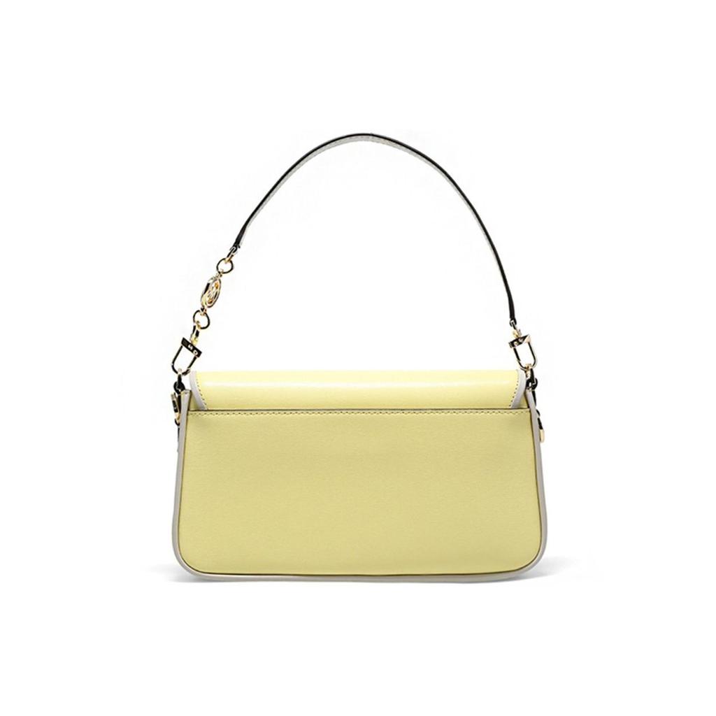 Michael Kors Bradshaw Solid Classic Commuter Fashion Flap Design Leather Shoulder Bag Women Shoulder Bag Light-Yellow 30S1G2BL1I-BTTRCUPMULTI