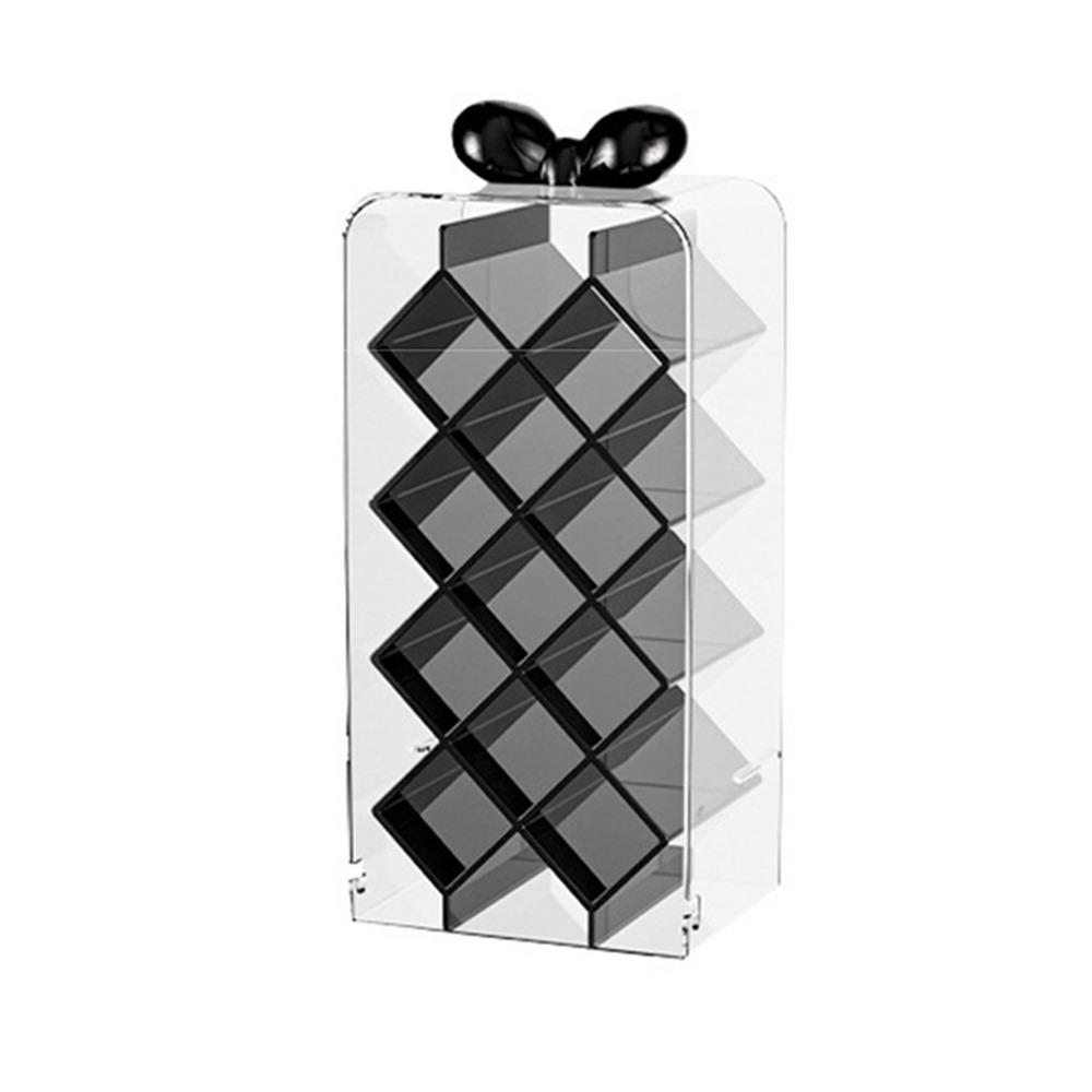 Flip-Top Design Makeup Brush Holder Clear Acrylic Grid Lipsticks Storage Box Lipstick Storage Style 3
