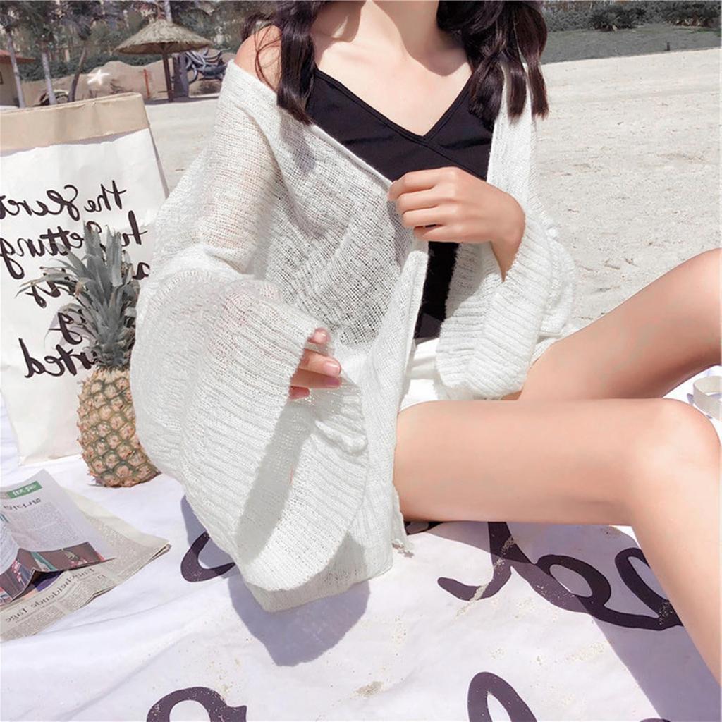 [Lamerry] Cardigan, Sheer, See-through, Lace, Summer Knit, Outerwear, Swimsuit, Beachwear,