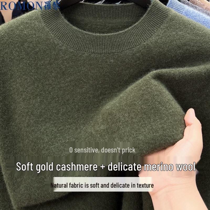 ROMON Autumn/Winter Silk-Blend Men's Crewneck Sweater