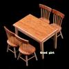 1:12 Dollhouse Miniature Wooden Dining Table Chair Set Simulation Furniture Model Toy For Dollhouse Restaurant Decor 7 Styles