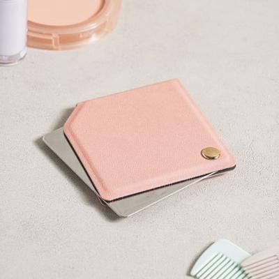 Cover Rotatable Mini Hand Mirror Pink