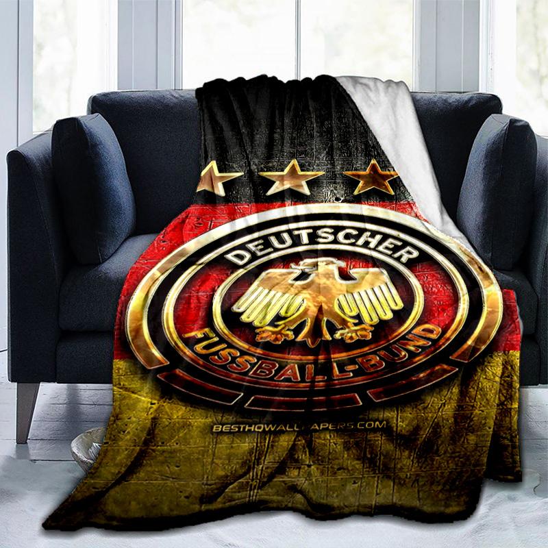 Germany Football Emblem Printed Throws Blanket Soft Flannel Blankets for Couch Bed Gifts for Men Women Picnic blanket Christmas gifts
