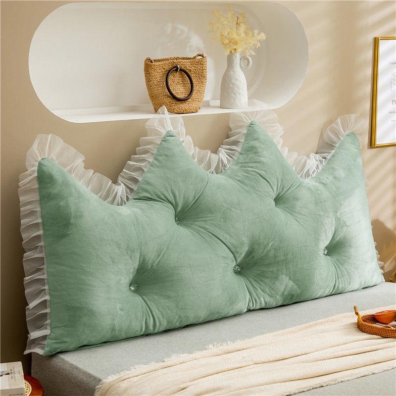 Princess Backrest Cushion: Soft Crystal Velvet, Removable & Washable Pillow for Tatami Bed