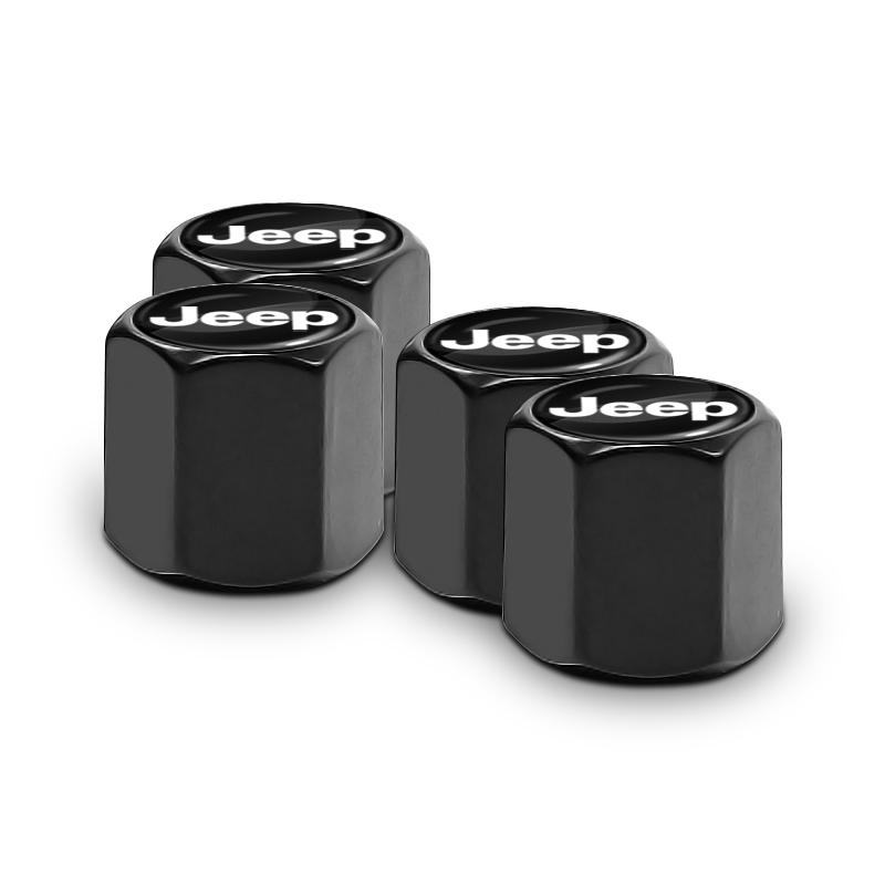 Car Badge Keychain Keyring with Tire Valve Cap Car Accessories for Jeep Compass Accessory Renegade Wrangler Gladiator Cherokee JL JK
