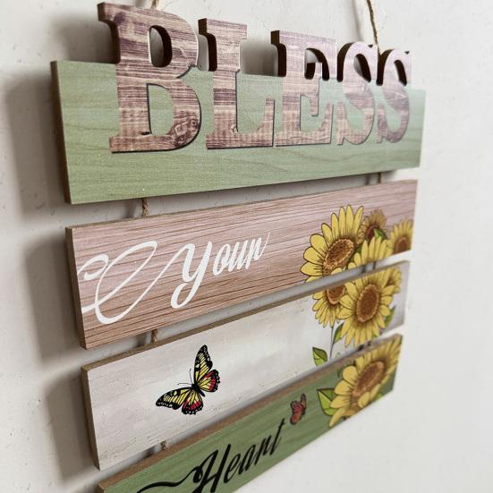 Xiaobudian Vertical Wooden Slogan Sign, Rustic Country Retro Style, Easy Install Wall Art Decor, for Home Kitchen Cafe Garden Decoration