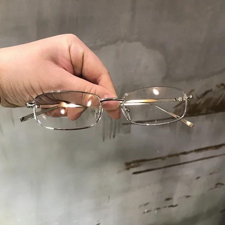 Classic Eyeglasses Durable Metal Metal Spectacle Frame Frame Half Frame Without Lens Girl Party Decorative Glasses Metal Photography Y2K Monturas