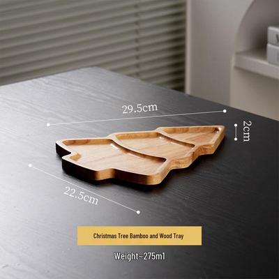 Abay Wooden Christmas Tree Snack Serving Plate