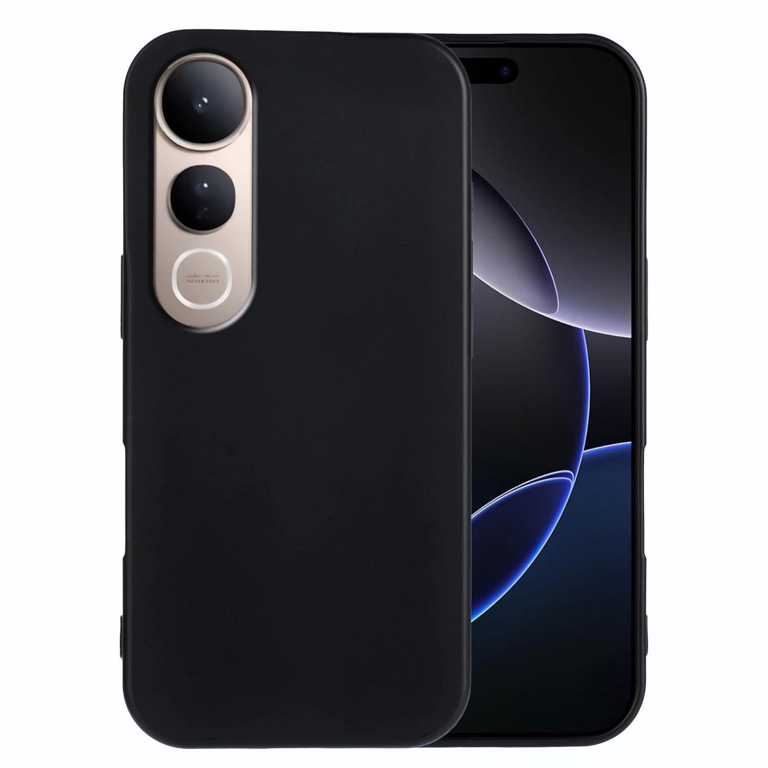 

For vivo V50 Lite 5G TPU Case Soft Matte Anti-fingerprint Phone Back Cover Black