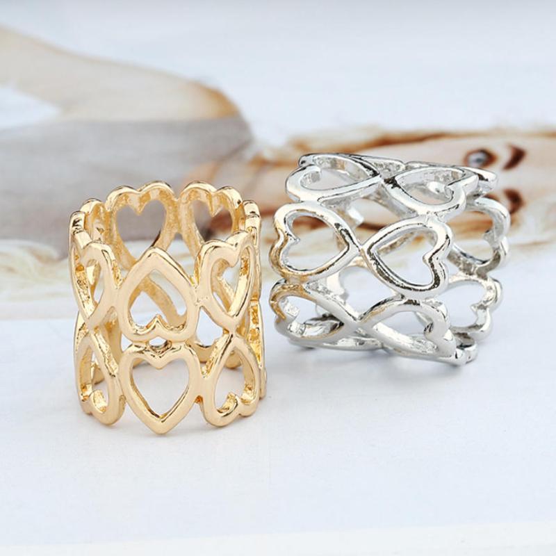 1/4Pcs Alloy Circle Scarves Brooch Pins Metal Heart Hollow Out Silk Scarf Buckle Ring Clips For Women Girls Clothing Accessories