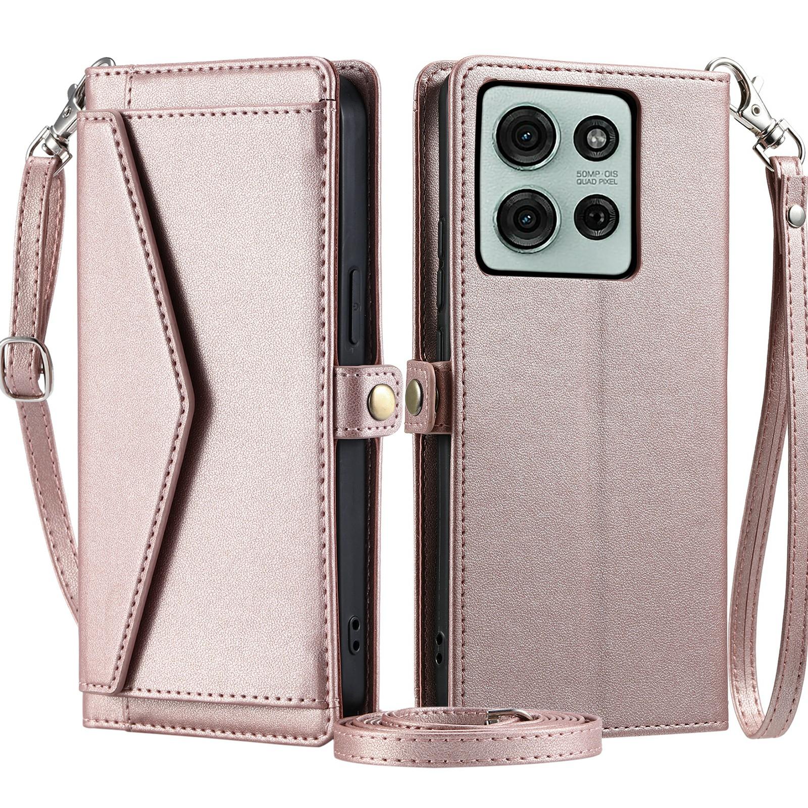 

For Motorola Moto G75 5G Leather Case Wallet Stand Phone Cover with Straps A