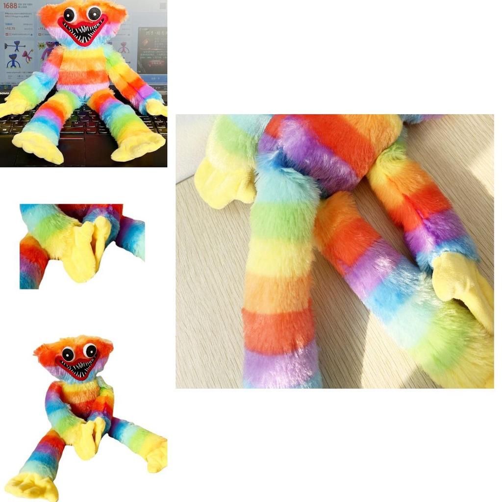 Peluche Huggy Wuggy Arcoíris - Inspirado en el Juego Poppy Playtime Suave Y De Alta Calidad