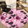 1pc Heart LoveChair Carpet for Office, Indoor Non-Slip Washable Polyester Fiber Carpet, Mat For Office, Machine Washable