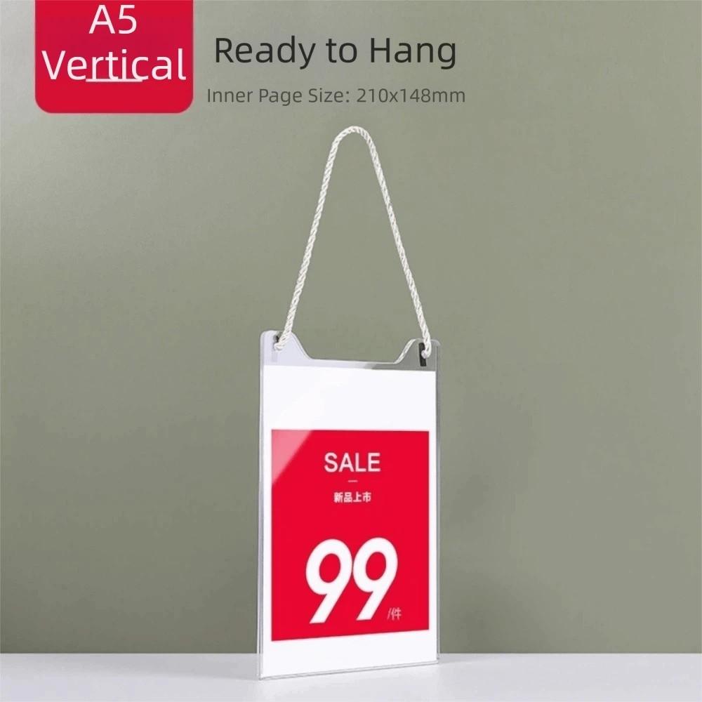 

A5/A4/A3 POP Display Sign Holder Frame Hanging Acrylic Price Label Holder Billboard Poster Advertising Window
