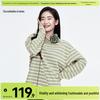 Autumn Color Block Striped Long Sleeve T-shirt - Fashionable, Loose, Versatile Base Layer for Women