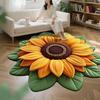 Yousheng Floor Mat Large Size Non-Slip Backing Plush Rug 3D Sunflower Design Door Mat Living Room Bathroom Kitchen Decoration