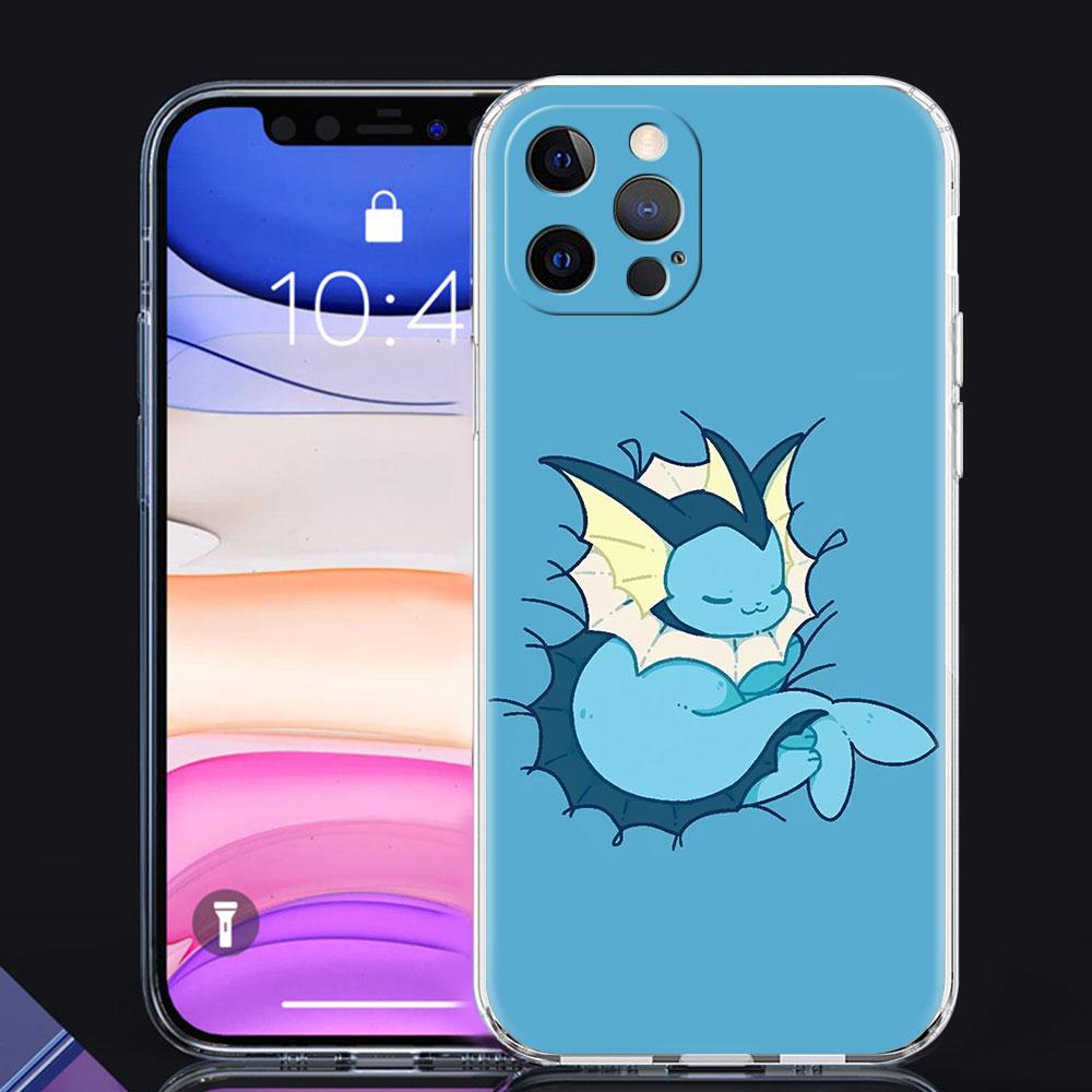 Clear Cover For Apple iPhone 13 11 14 Pro Max 12 Mini Soft Phone Case XR SE 2020 7 8 Plus X XS 6S Shell Pokemon Cute Eevee Lunda