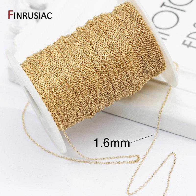 

14K Real Gold Plated 1.3mm Thin Chain For DIY Jewelry Making, Wholesale Brass Chains Accessories Findings Length 1 meter