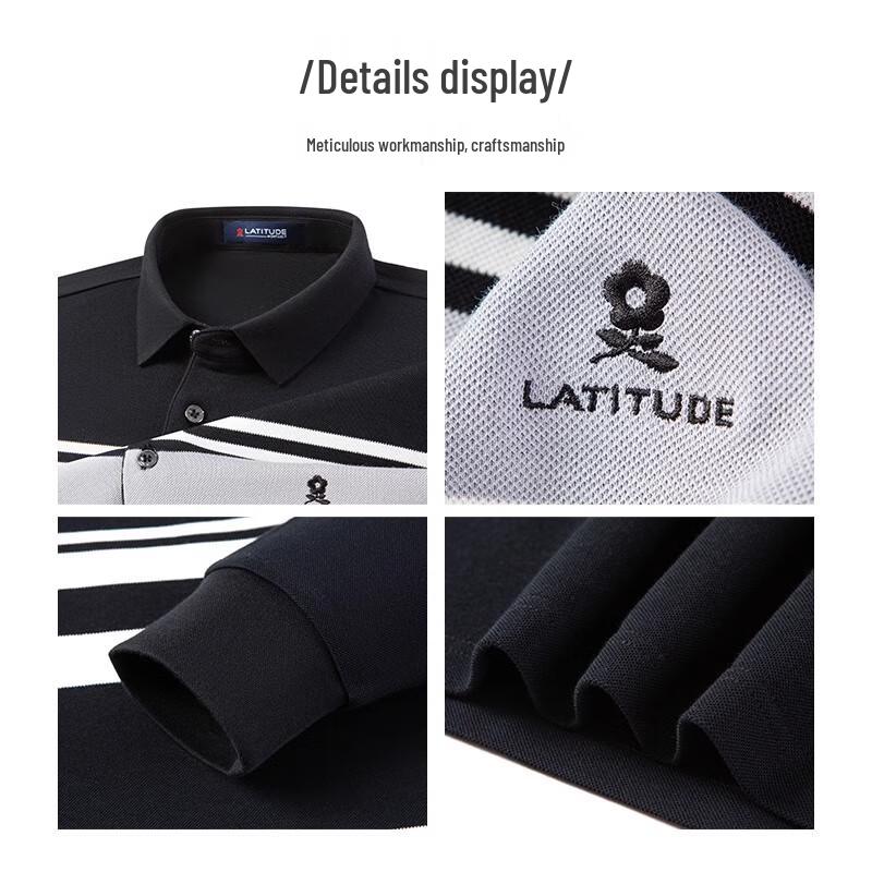 MONTAGUT Men's Business Casual Long-Sleeve Polo Shirt