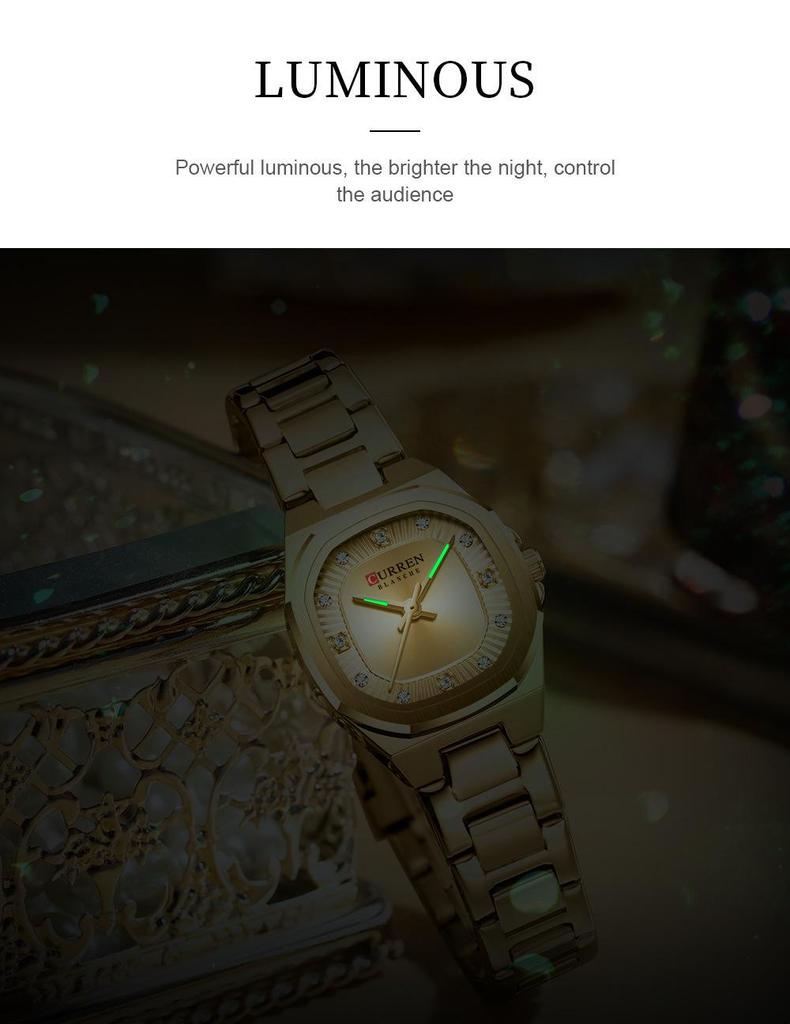 CURREN 9104 Women's Quartz Steel Band Casual Fashion Watch