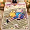 Flannel BlanketAdventure Time Cartoon Warm Soft Throw Blanket for Indoor Sofa Bed Living Room Use