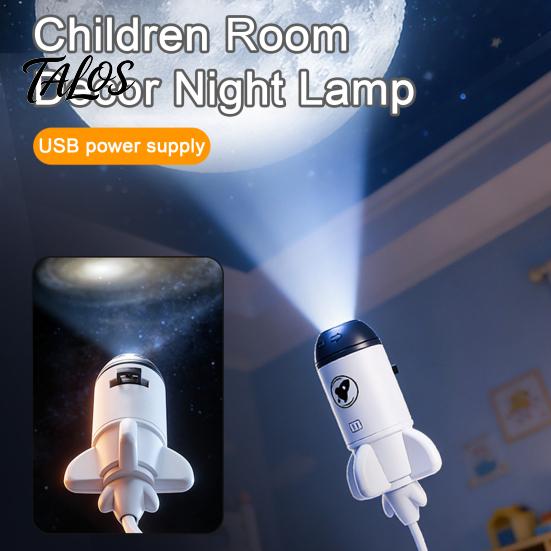 Lampă Nebula pentru Dormitor Lampă Proiector Stele Holografice, Alimentată prin USB, Forma Rachetă, Proiector Planete HD, Cadou Creativ de Ziua de Naștere Lumină de Noapte pentru Băieți cu