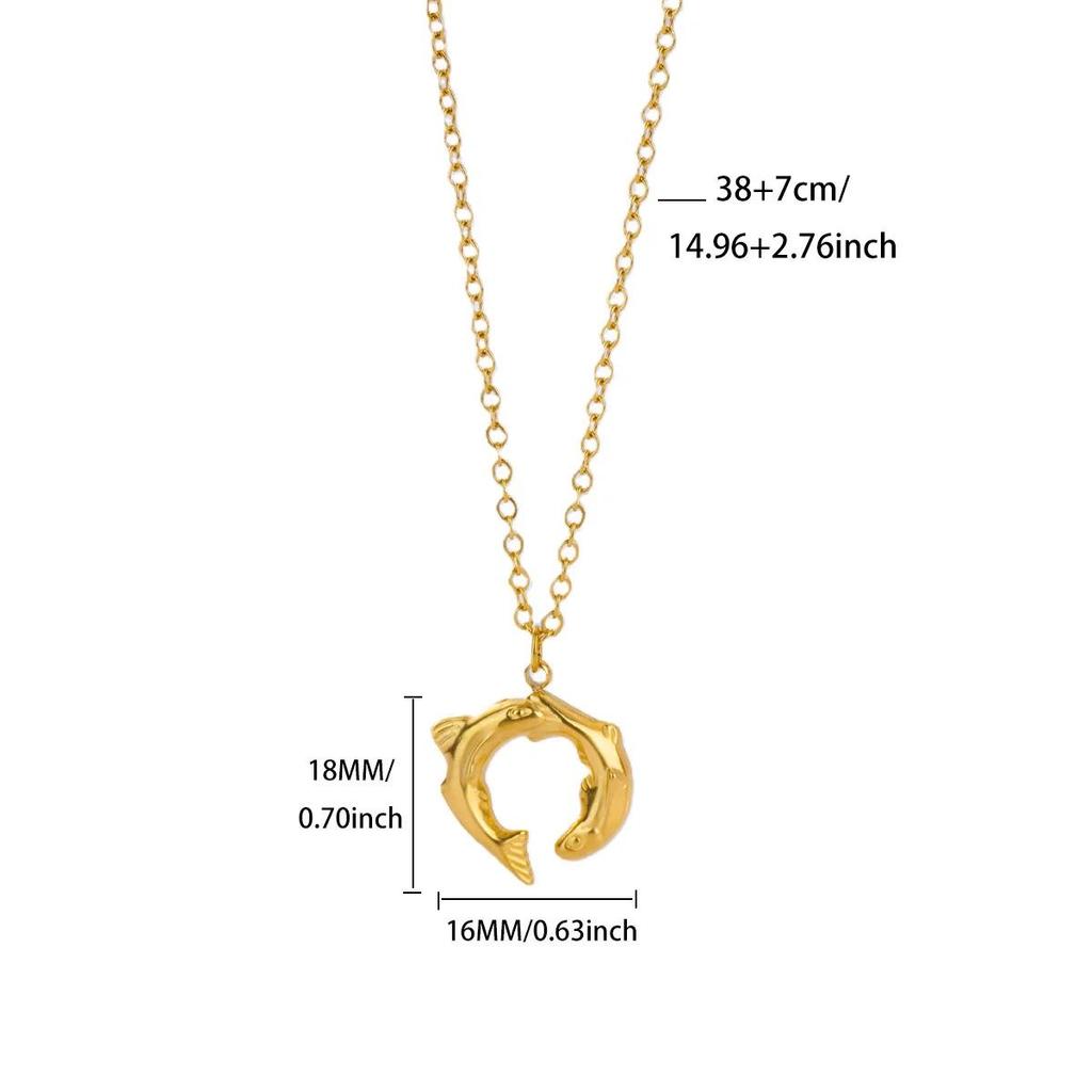 Collar con colgante de concha y estrella de mar de acero inoxidable - Estilo Vacaciones en el Océano
