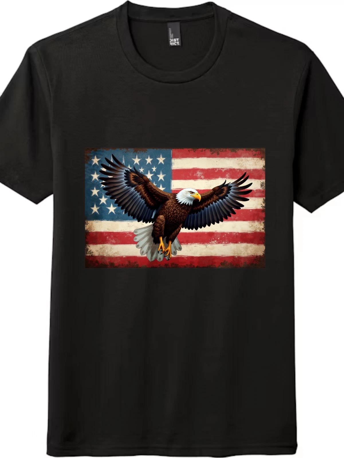 Vintage USA Flag & Eagle T-Shirt | 21st Vice Graphic | Men & Women s Casual 3XL